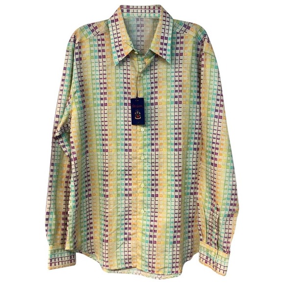NWT ROBERT GRAHAM BUTTON DOWN MEN'S SHIRT XL